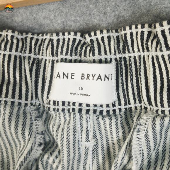 Lane Bryant Striped Shorts Black White Tie Waist Summer Women's Plus Size 18 - Picture 6 of 8